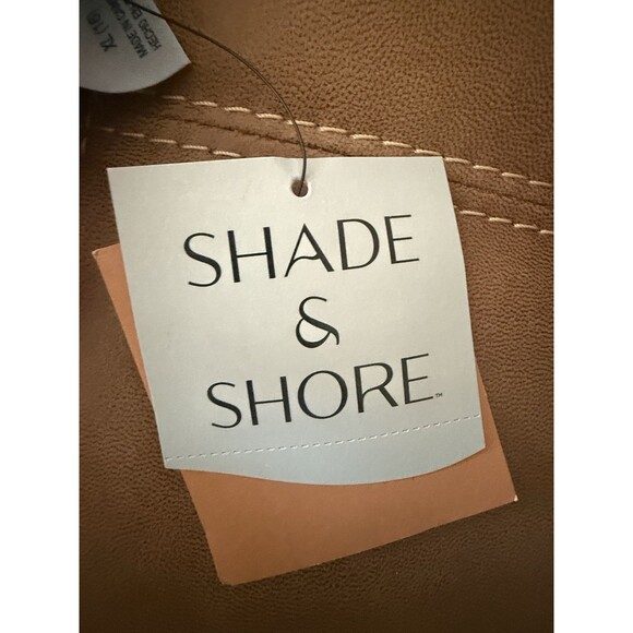 NWT Shade & Shore Swimsuit Womens Sz XL (16) White One Piece Ribbed Drawstring - Picture 15 of 15